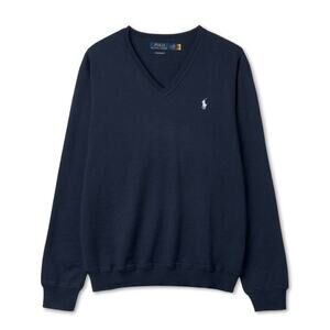 Polo Golf Ralph Lauren Performance Merino Wool Blue Sweater Size Medium